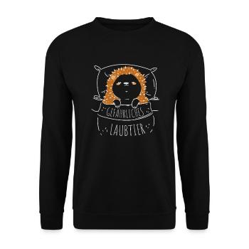 Gefährliches Laubtier Igel - Unisex Pullover - Schwarz - Vorne - Alina (178cm) & Michal (187cm)