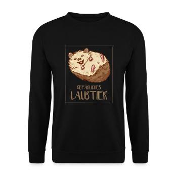 Gefährliches Laubtier Igel - Unisex Pullover - Schwarz - Vorne - Alina (178cm) & Michal (187cm)