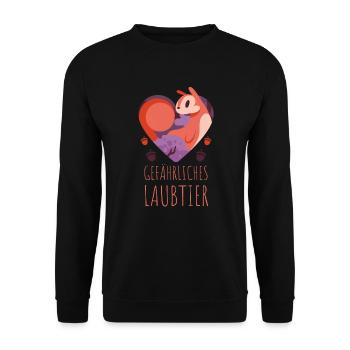 Gefährliches Laubtier Eichhörnchen - Unisex Pullover - Schwarz - Vorne - Alina (178cm) & Michal (187cm)
