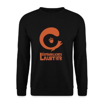 Gefährliches Laubtier Eichhörnchen - Unisex Pullover - Schwarz - Vorne - Alina (178cm) & Michal (187cm)