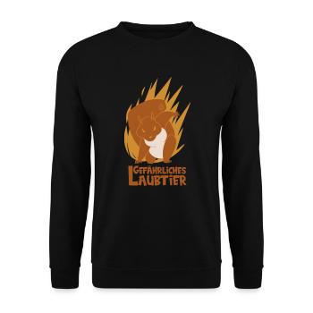 Gefährliches Laubtier Eichhörnchen - Unisex Pullover - Schwarz - Vorne - Alina (178cm) & Michal (187cm)
