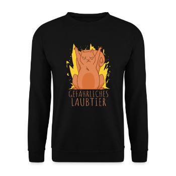 Gefährliches Laubtier Eichhörnchen - Unisex Pullover - Schwarz - Vorne - Alina (178cm) & Michal (187cm)