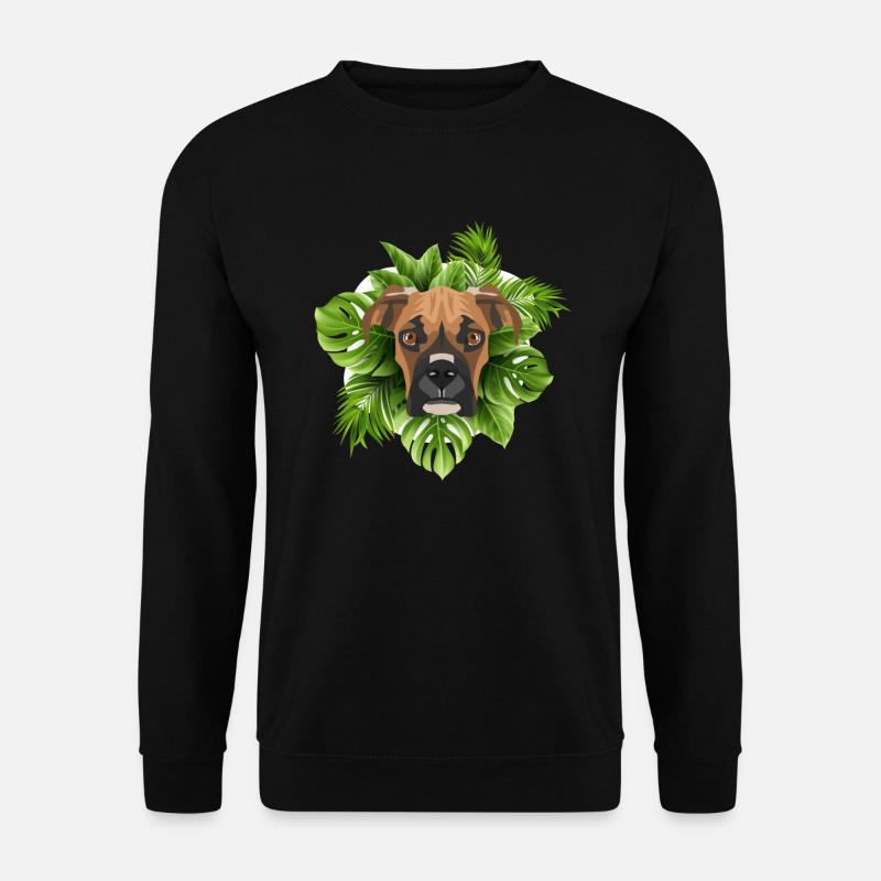 Tropical Deutscher Boxer - Unisex Pullover - Schwarz