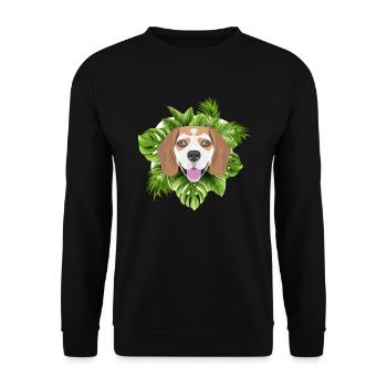 Tropical Beagle - Unisex Pullover - Schwarz - Vorne - Alina (178cm) & Michal (187cm)