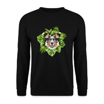 Tropical Australian Shepherd - Unisex Sweatshirt - black - Front - Alina (178cm) & Michal (187cm)
