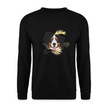 Golden Dog Bernese Mountain Dog - Unisex Sweatshirt - black - Front - Alina (178cm) & Michal (187cm)