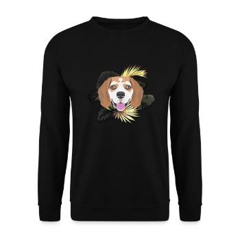 Goldener Hund Beagle - Unisex Pullover - Schwarz - Vorne - Alina (178cm) & Michal (187cm)