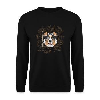 Golden Dog Australian Shepherd - Unisex Sweatshirt - black - Front - Alina (178cm) & Michal (187cm)
