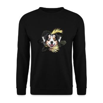 Golden Dog Australian Shepherd - Unisex Sweatshirt - black - Front - Alina (178cm) & Michal (187cm)