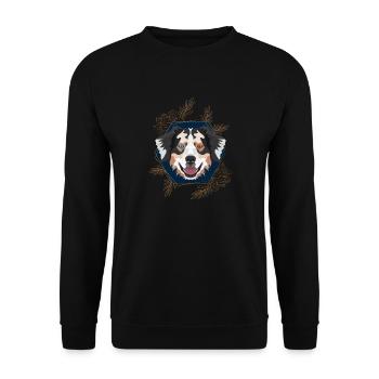 Golden Dog Australian Shepherd - Unisex Sweatshirt - black - Front - Alina (178cm) & Michal (187cm)