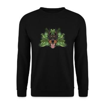 Tropical Doberman - Unisex Sweatshirt - black - Front - Alina (178cm) & Michal (187cm)