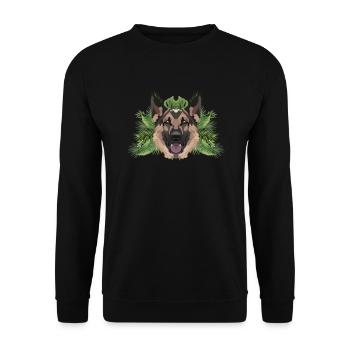 Tropical German Shepherd - Unisex Sweatshirt - black - Front - Alina (178cm) & Michal (187cm)