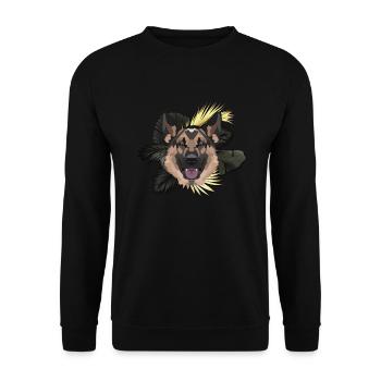 Golden Dog German Shepherd - Unisex Sweatshirt - black - Front - Alina (178cm) & Michal (187cm)