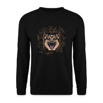 Golden Dog German Shepherd - Unisex Sweatshirt - black - Front - Alina (178cm) & Michal (187cm)