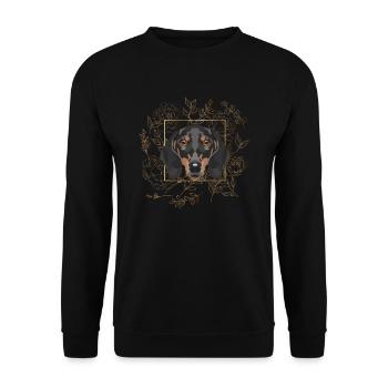 Golden Dog Dachshund - Unisex Sweatshirt - black - Front - Alina (178cm) & Michal (187cm)