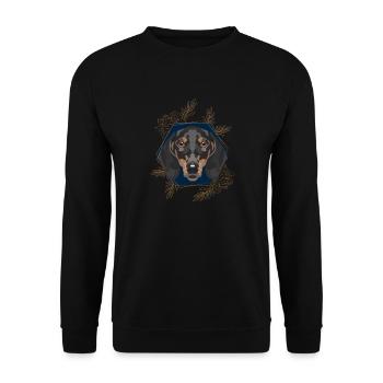 Golden Dog Dachshund - Unisex Sweatshirt - black - Front - Alina (178cm) & Michal (187cm)