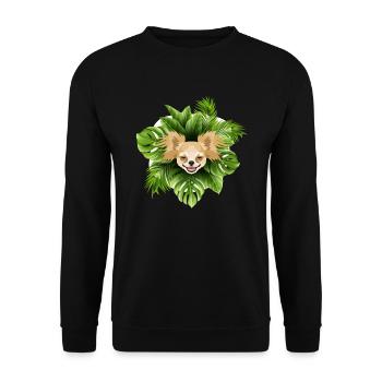 Tropical Chihuahua - Unisex Sweatshirt - black - Front - Alina (178cm) & Michal (187cm)