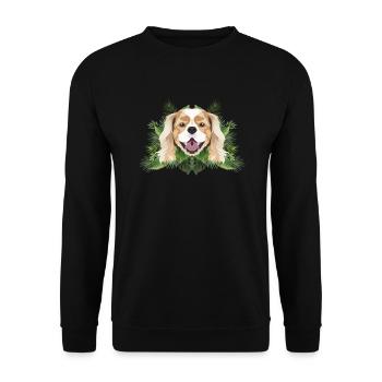 Tropical Cavalier King Charles Spaniel - Unisex Sweatshirt - black - Front - Alina (178cm) & Michal (187cm)