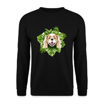 Tropical Cavalier King Charles Spaniel - Unisex Sweatshirt - black - Front - Alina (178cm) & Michal (187cm)