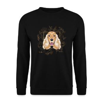 Golden Dog English Cocker Spaniel - Unisex Sweatshirt - black - Front - Alina (178cm) & Michal (187cm)