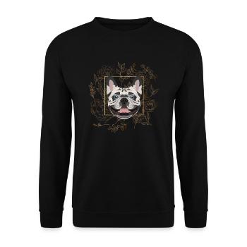 Golden Dog French Bulldog - Unisex Sweatshirt - black - Front - Alina (178cm) & Michal (187cm)