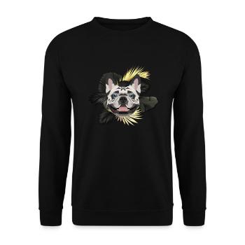 Golden Dog French Bulldog - Unisex Sweatshirt - black - Front - Alina (178cm) & Michal (187cm)