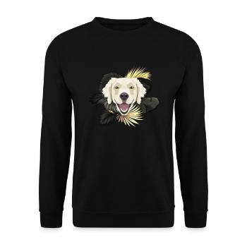 Goldener Hund Golden Retriever - Unisex Pullover - Schwarz - Vorne - Alina (178cm) & Michal (187cm)