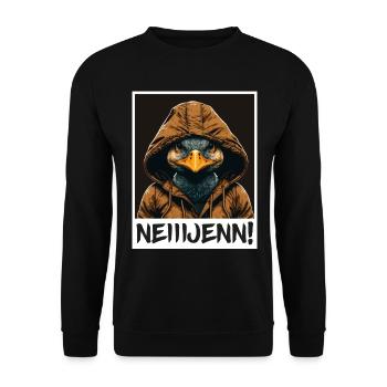 Ente Vogel Gans Morgenmuffel Sarkasmus Kollege - Unisex Pullover - Schwarz - Vorne - Alina (178cm) & Michal (187cm)