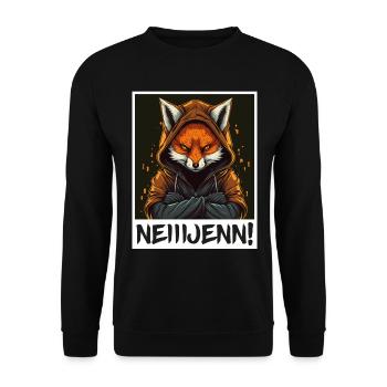 Fuchs Hoodie Morgenmuffel Sarkasmus Kollege - Unisex Pullover - Schwarz - Vorne - Alina (178cm) & Michal (187cm)