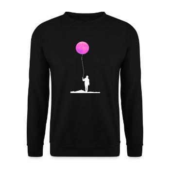 Moon Sunset Balloon Full Moon Balloon - Unisex Sweatshirt - black - Front - Alina (178cm) & Michal (187cm)
