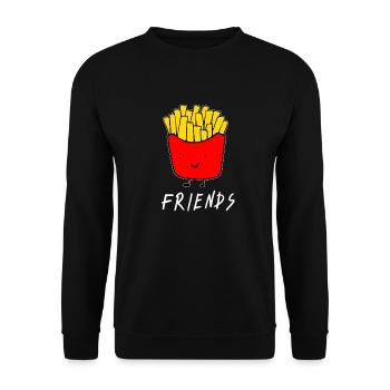 Best Friends - Best Friends - French fries - Fries - Unisex Sweatshirt - black - Front - Alina (178cm) & Michal (187cm)