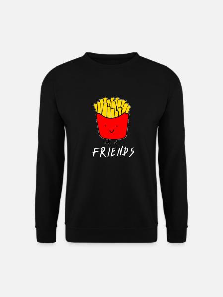 Best Friends - Beste Freunde - Pommes - Fritten - Unisex Pullover - Schwarz