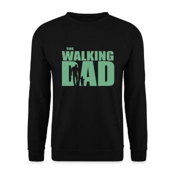 The Walking Dad - Geschenk für werdende Papa 2025 - Unisex Pullover - Schwarz - Vorne - Alina (178cm) & Michal (187cm)