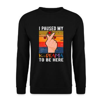 C’est drôle que j’ai mis en pause mon K-drama pour être ici K-pop Idols - Sweat-shirt Unisexe - noir - Devant - Alina (178cm) & Michal (187cm)