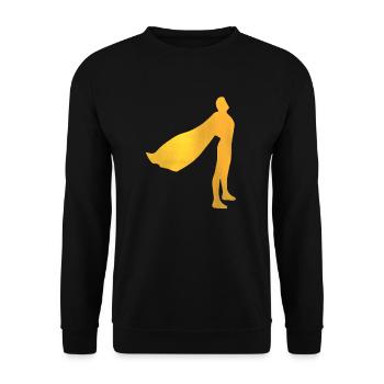Superdad Superpapa Superheld Bester Vater Papa - Unisex Pullover - Schwarz - Vorne - Alina (178cm) & Michal (187cm)