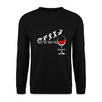 Semaine du vin Enfin le vendredi week-end - Red Wine - Sweat-shirt Unisexe - noir - Devant - Alina (178cm) & Michal (187cm)