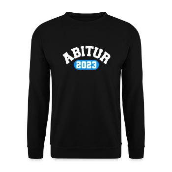 Abitur 2023 - Bestanden - Abi 23 - Abschluss - Unisex Pullover - Schwarz - Vorne - Alina (178cm) & Michal (187cm)