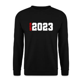 Abitur 2023 bestanden Abi Abiturient - Unisex Pullover - Schwarz - Vorne - Alina (178cm) & Michal (187cm)