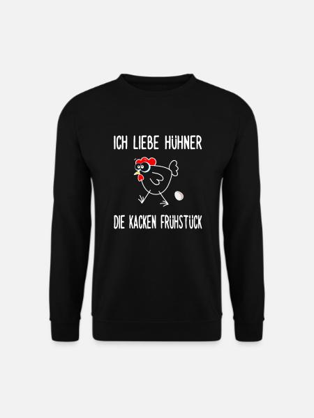Eier - Ich liebe Hühner die kacken Frühstück - Unisex Pullover - Schwarz