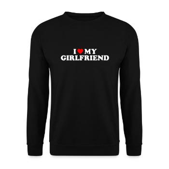 I Love My Girlfriend - Ich Liebe Meine Freundin - Unisex Sweatshirt - black - Front - Alina (178cm) & Michal (187cm)
