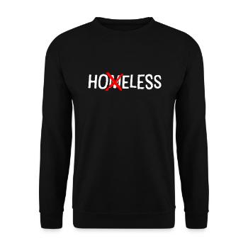 HOELESS - Lustiges Homeless Crossed Out T-Shirt - Unisex Pullover - Schwarz - Vorne - Alina (178cm) & Michal (187cm)