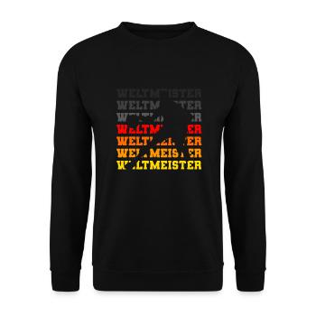 Deutschland Basketball Weltmeister 2023 Fan Shirt - Unisex Pullover - Schwarz - Vorne - Alina (178cm) & Michal (187cm)
