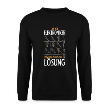 Watt, intelligente Elektroniker - Unisex Pullover - Schwarz - Vorne - Alina (178cm) & Michal (187cm)