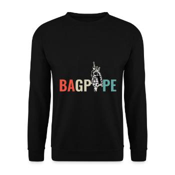 Cornemuse Cornemuse Cadeau Vintage Ecosse - Sweat-shirt Unisexe - noir - Devant - Alina (178cm) & Michal (187cm)