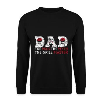 PAPA DER MAN THE MYTH OF THE GRILL MASTERS - Unisex Sweatshirt - black - Front - Alina (178cm) & Michal (187cm)