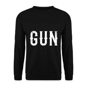 Gun fête des pères Look partenaire - Sweat-shirt Unisexe - noir - Devant - Alina (178cm) & Michal (187cm)