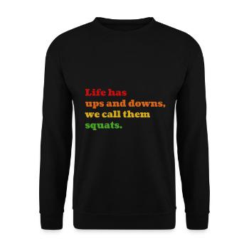 Squat Life - Unisex Pullover - Schwarz - Vorne - Alina (178cm) & Michal (187cm)