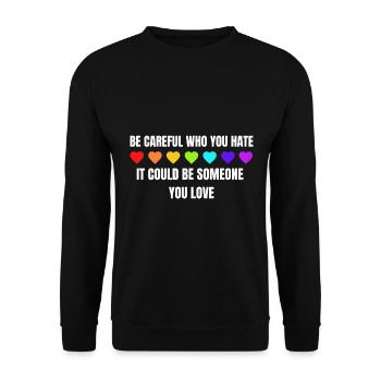 LGBTQ Love Heart Pride Month Gay Parade Rainbow - Unisex Sweatshirt - black - Front - Alina (178cm) & Michal (187cm)