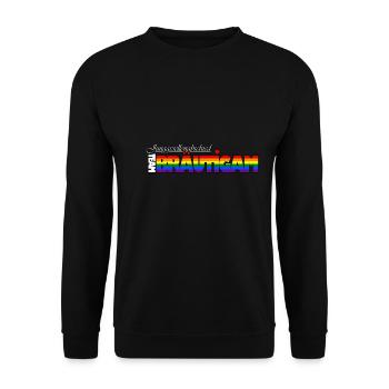 TEAM:BRÄUTIGAM (Pride-Version) - Unisex Pullover - Schwarz - Vorne - Alina (178cm) & Michal (187cm)