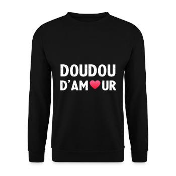 Valentinstag Humor Liebe Decke für Paare - Unisex Pullover - Schwarz - Vorne - Alina (178cm) & Michal (187cm)